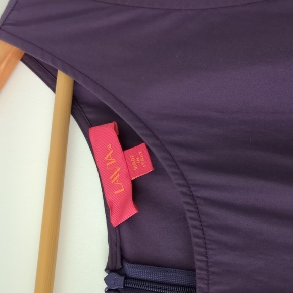 Made in Italy Fit & Flare Purple YTK Lavia Minimalist Office Career Midi Dress - Picture 6 of 10